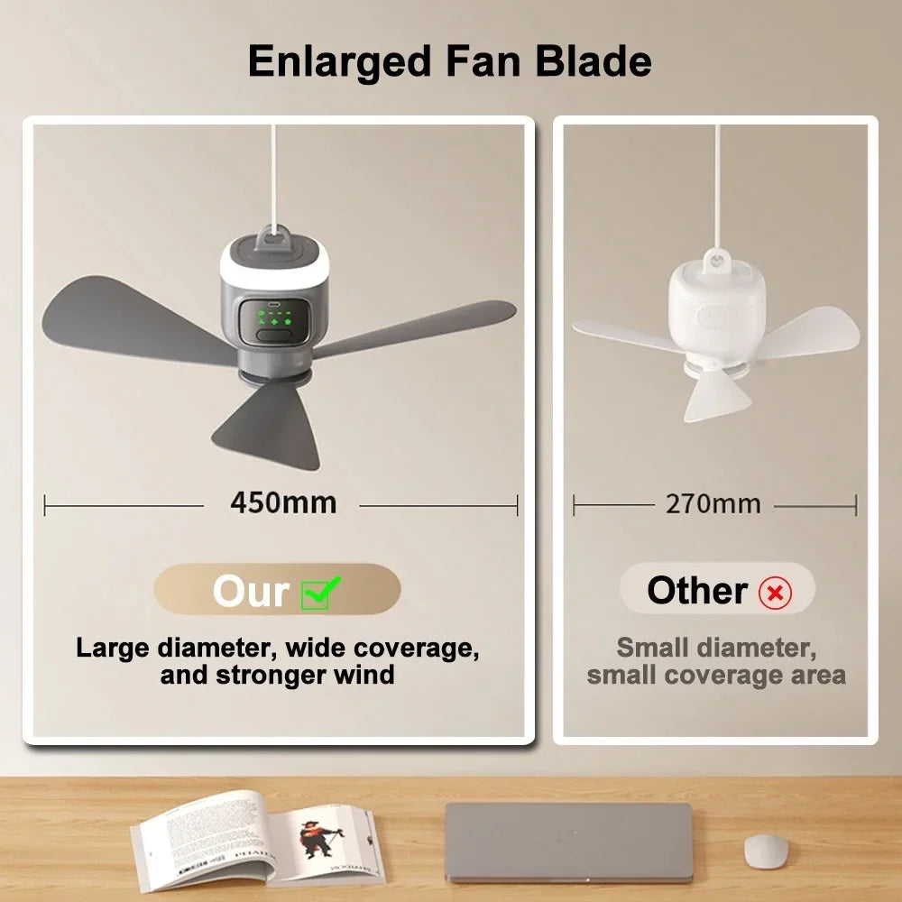 12000mAh Camping Fan with LED Light