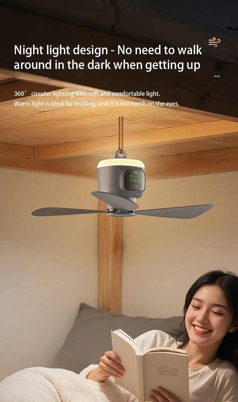 12000mAh Camping Fan with LED Light
