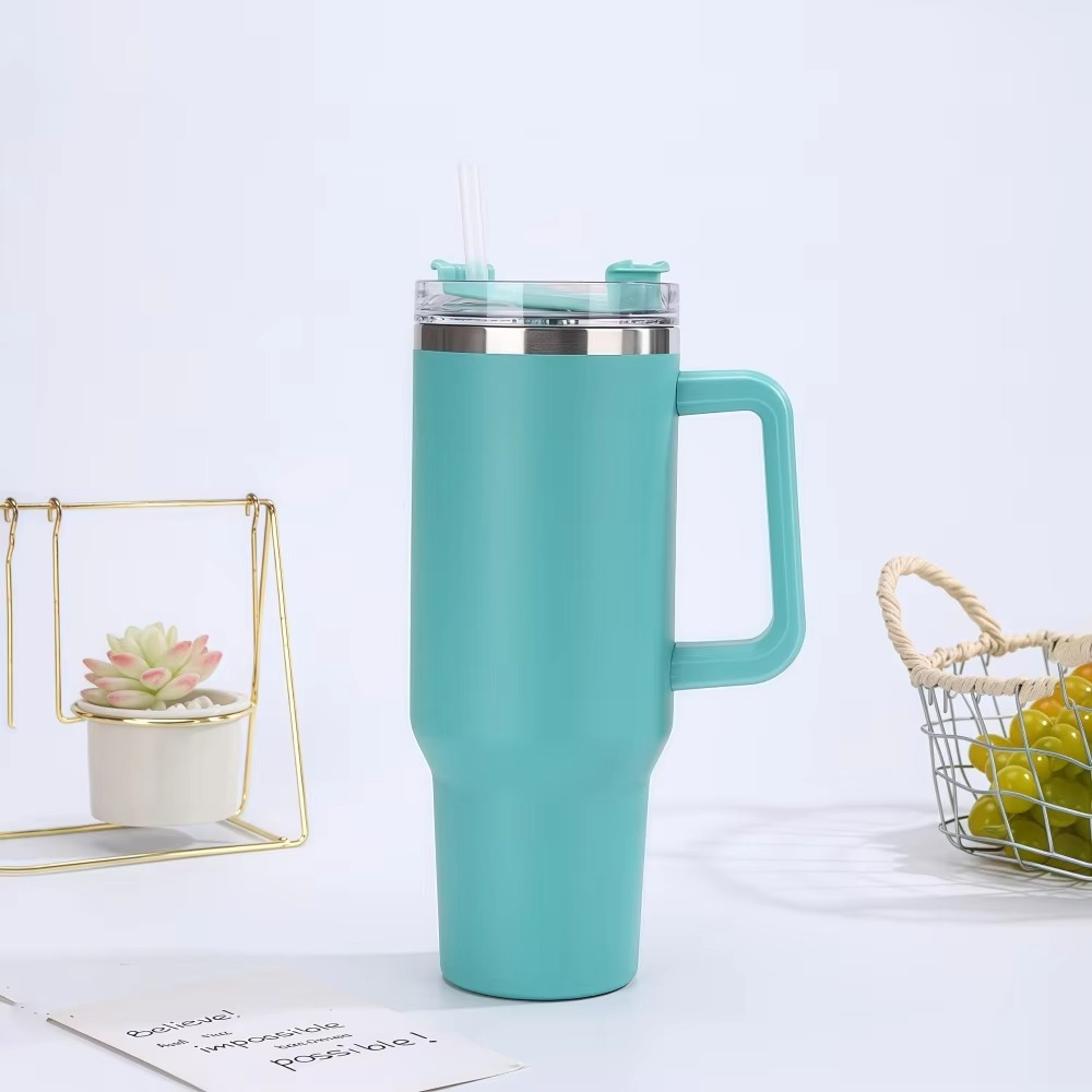 Steel Insulated Tumbler With Straw And Handle