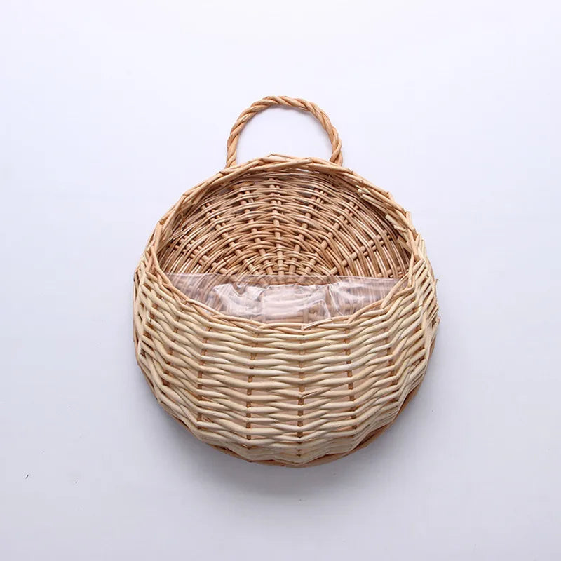 Rattan Wall Planter Basket For Plants And Flowers