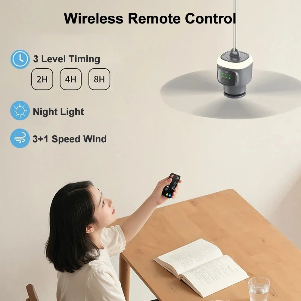 12000mAh Camping Fan with LED Light