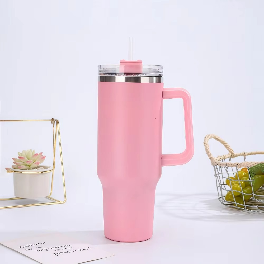 Steel Insulated Tumbler With Straw And Handle