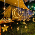 Star And Moon String Lights With LED For Garden, Patio And Balcony Decoration