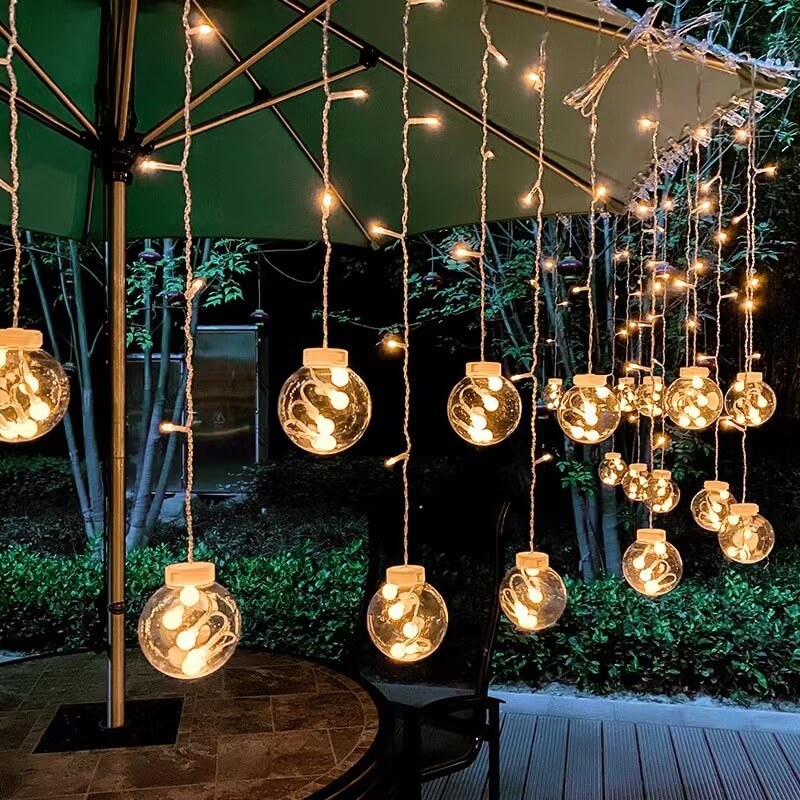 Star And Moon String Lights With LED For Garden, Patio And Balcony Decoration