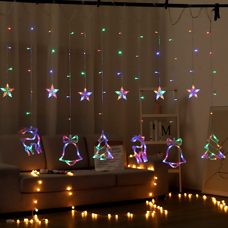 Star And Moon String Lights With LED For Garden, Patio And Balcony Decoration