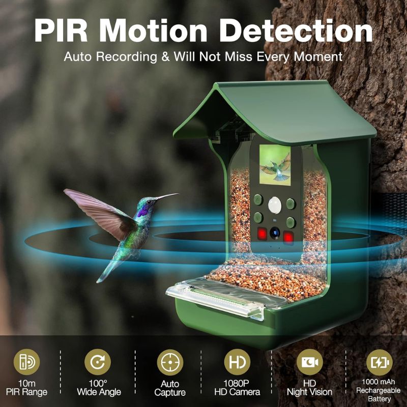 Bird Feeder With HD Camera For Live Wildlife Observation