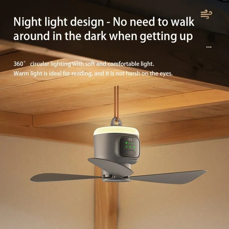 12000mAh Camping Fan with LED Light