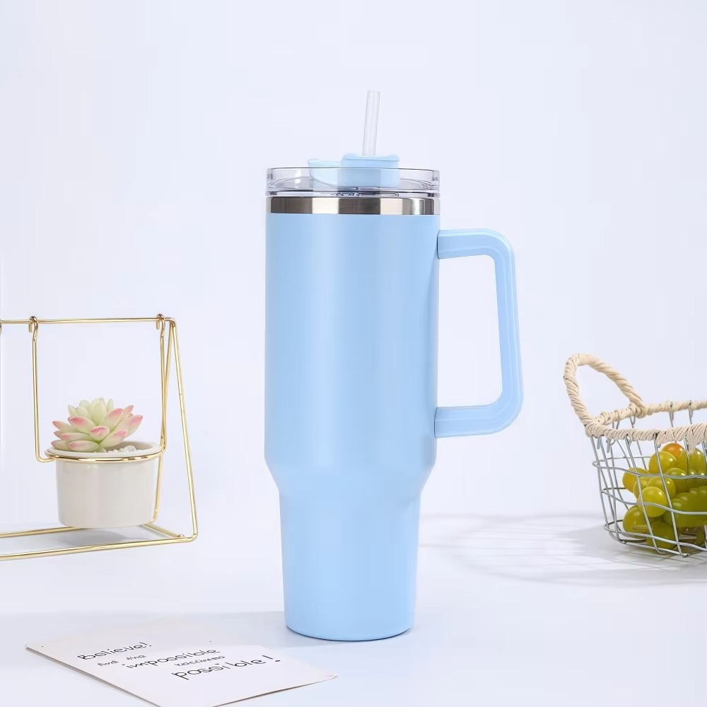 Steel Insulated Tumbler With Straw And Handle
