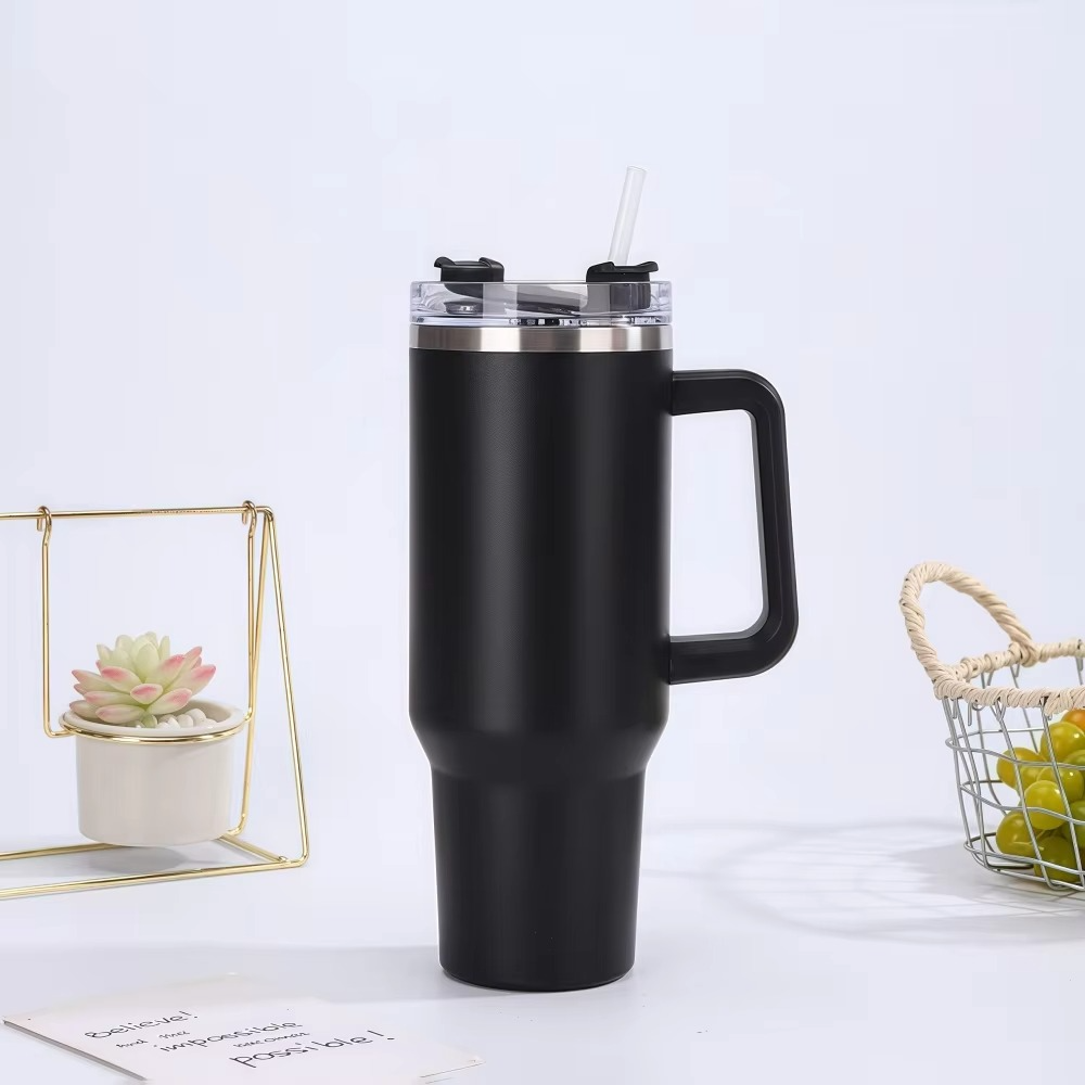 Steel Insulated Tumbler With Straw And Handle