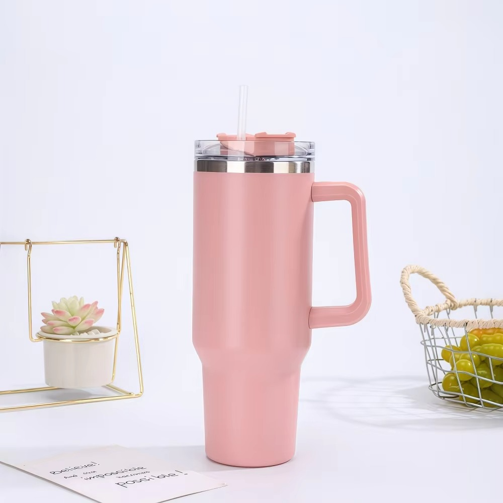 Steel Insulated Tumbler With Straw And Handle