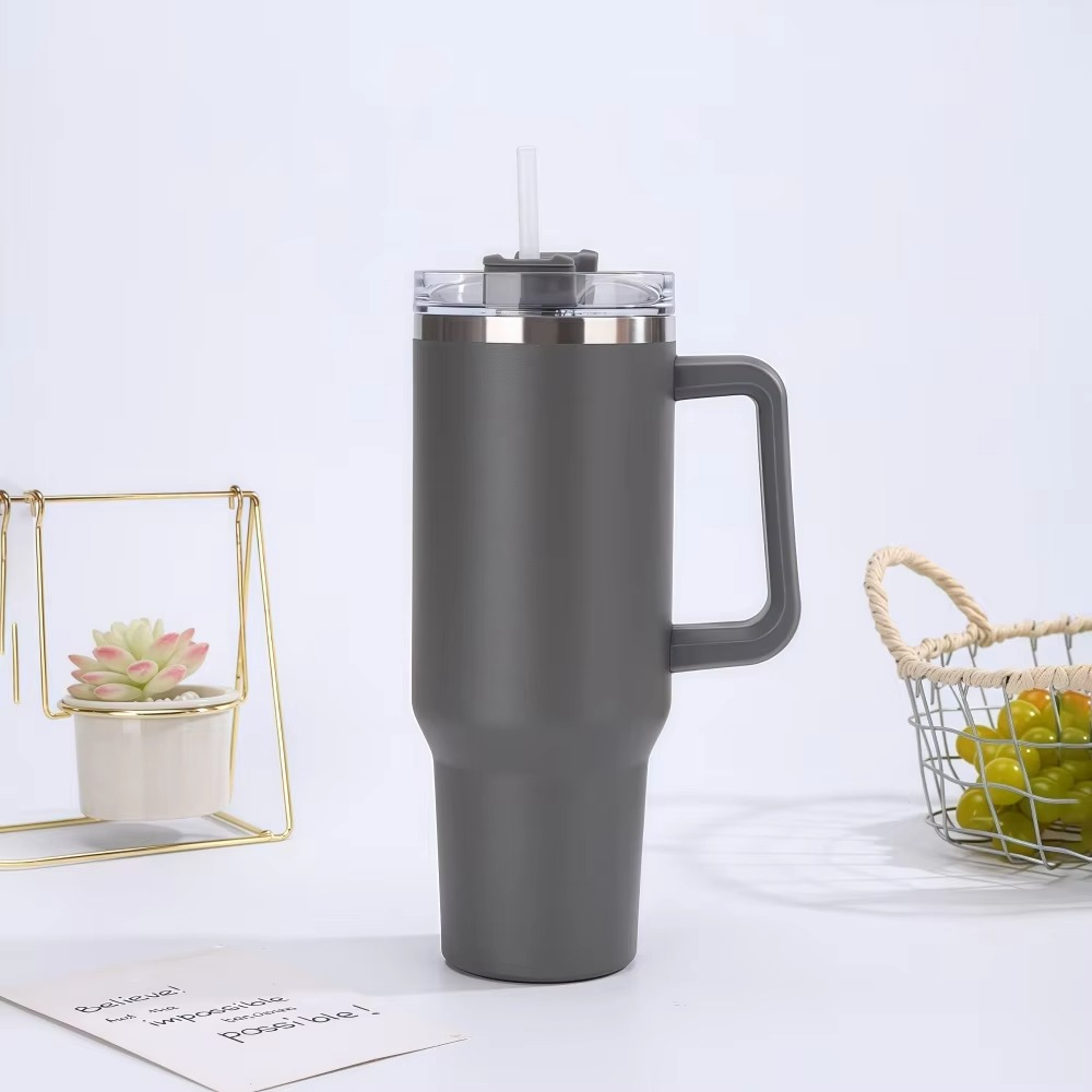 Steel Insulated Tumbler With Straw And Handle
