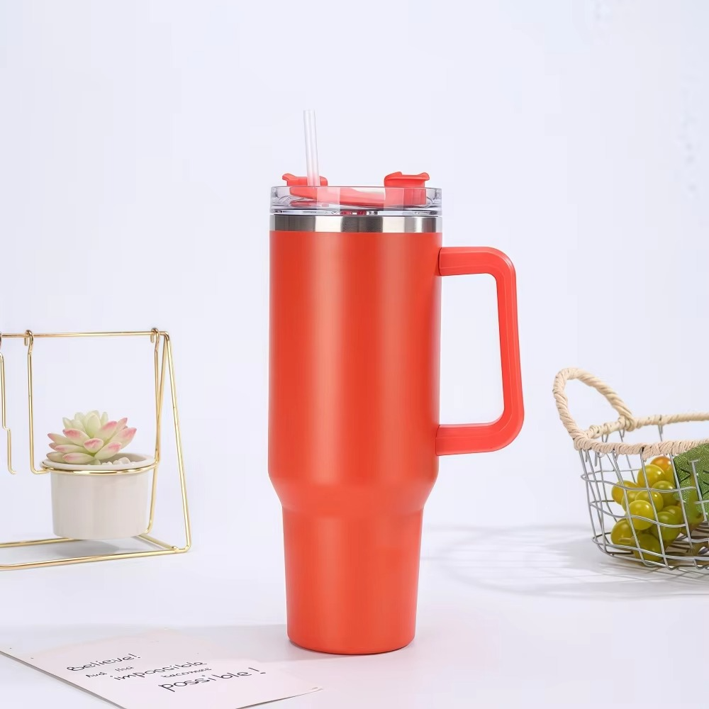 Steel Insulated Tumbler With Straw And Handle