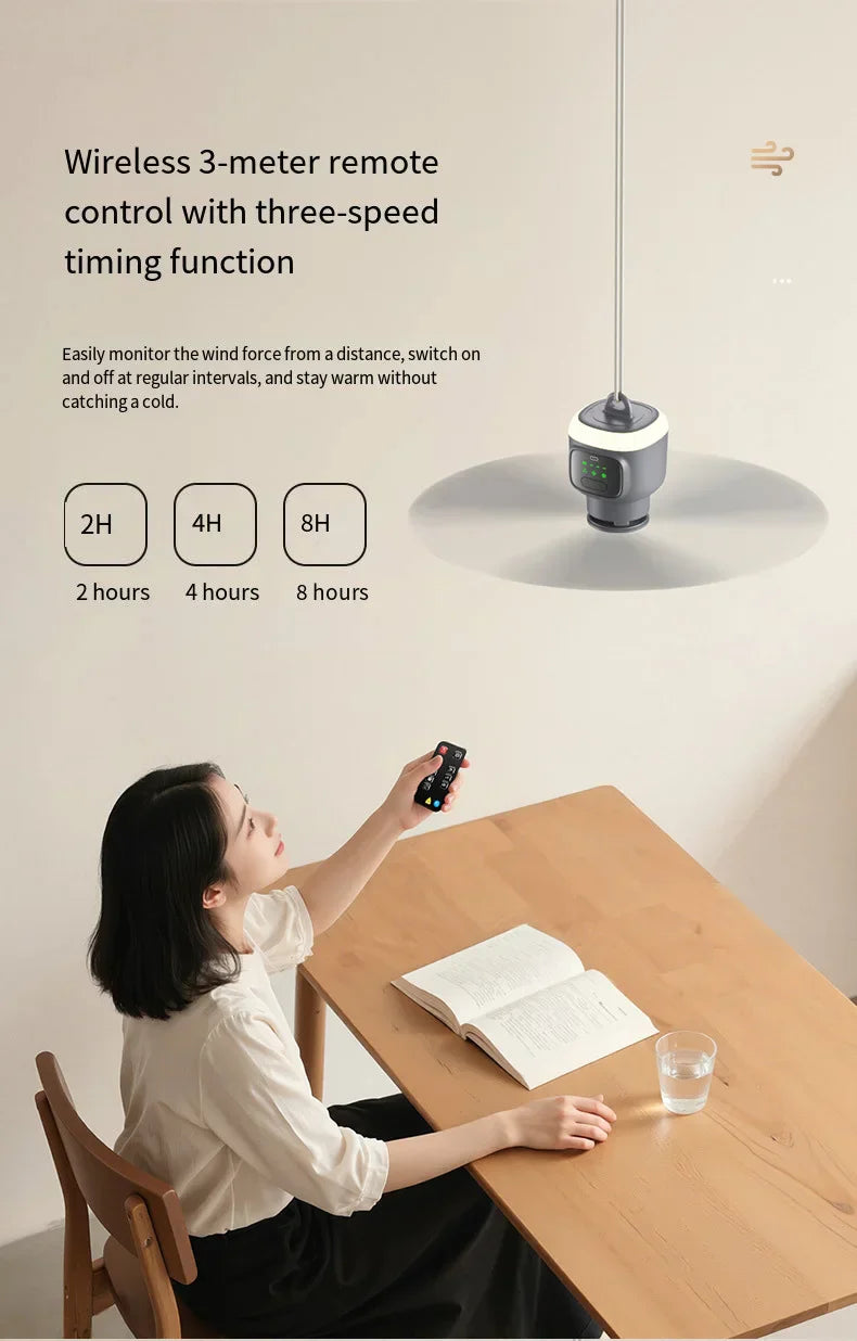 12000mAh Camping Fan with LED Light