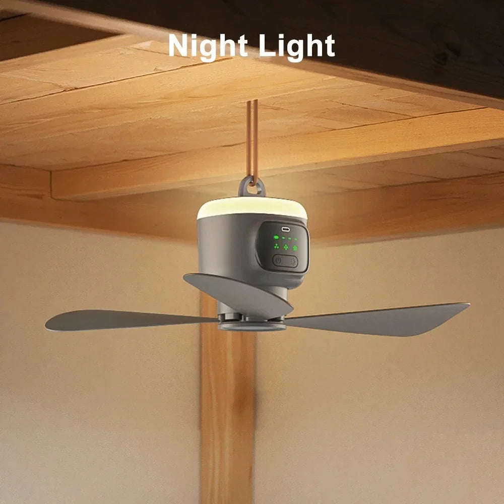 12000mAh Camping Fan with LED Light