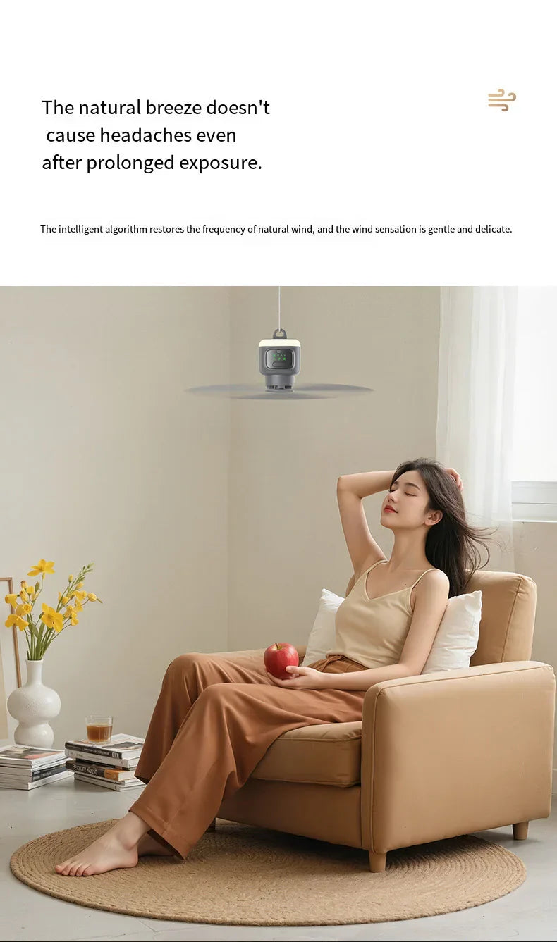 12000mAh Camping Fan with LED Light