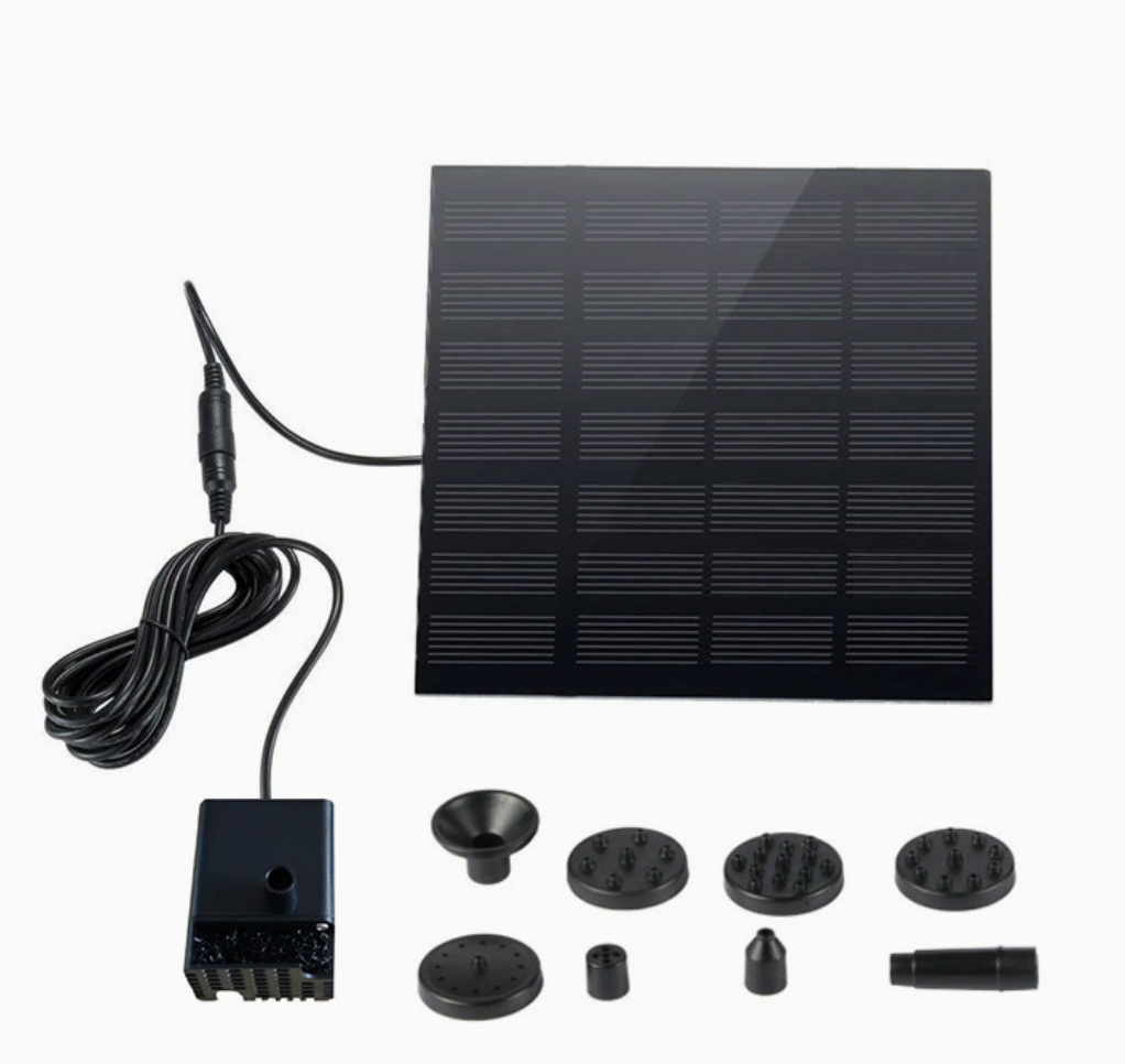 Floating Solar Fountain Pump with Interchangeable Spray Heads