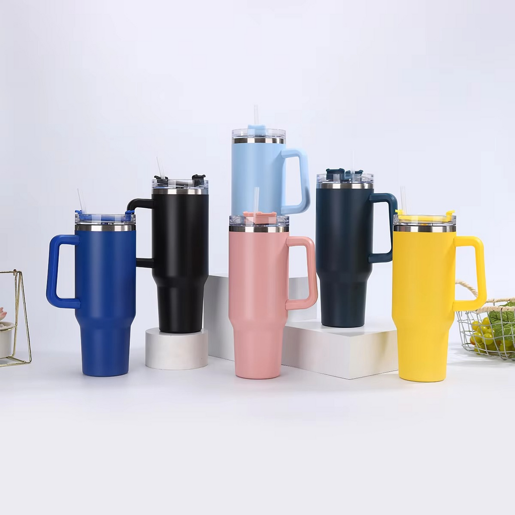 Steel Insulated Tumbler With Straw And Handle
