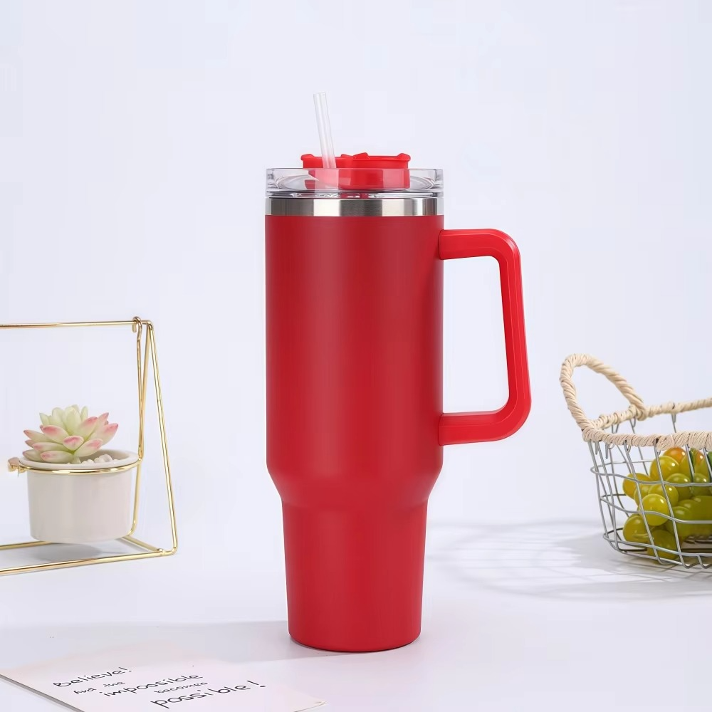 Steel Insulated Tumbler With Straw And Handle