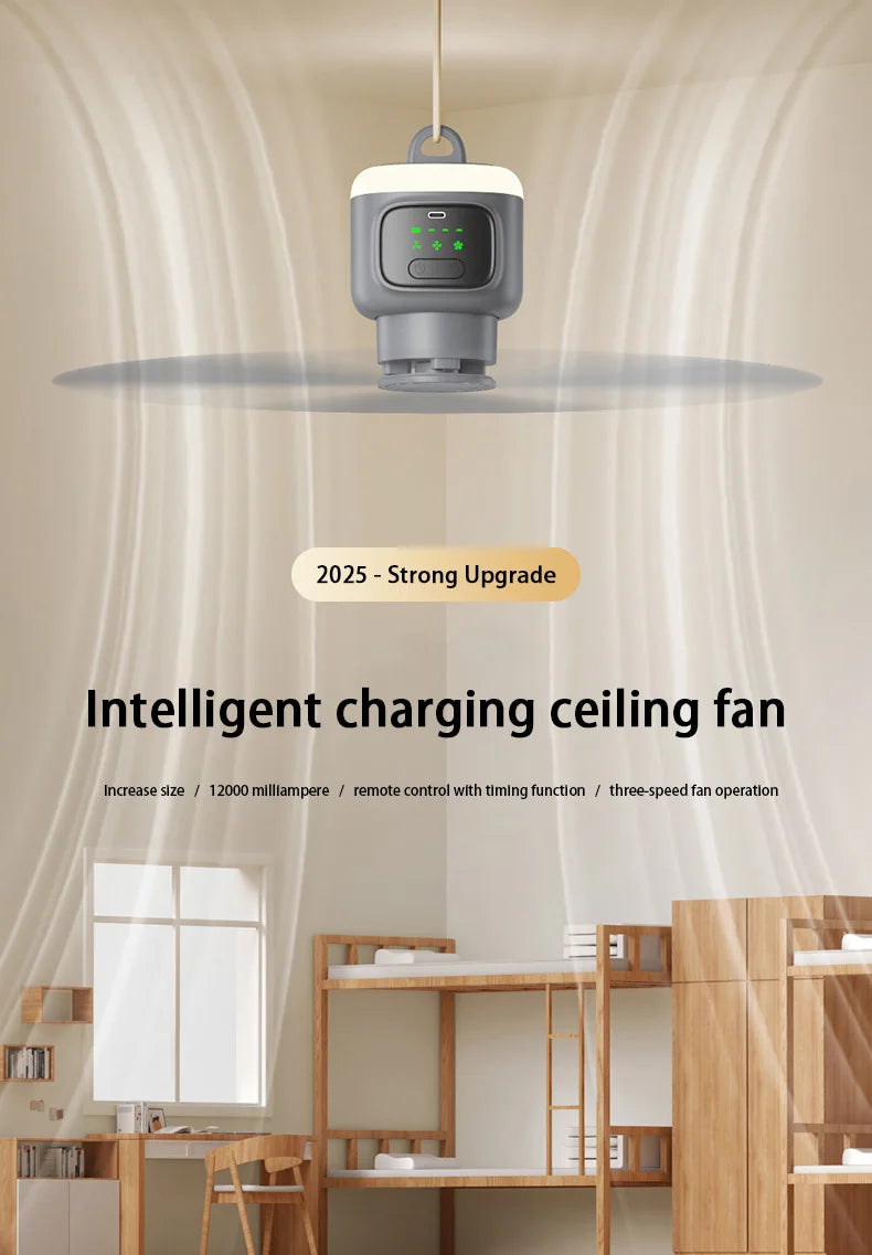 12000mAh Camping Fan with LED Light