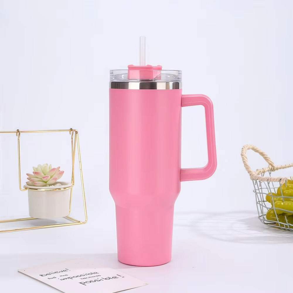 Steel Insulated Tumbler With Straw And Handle