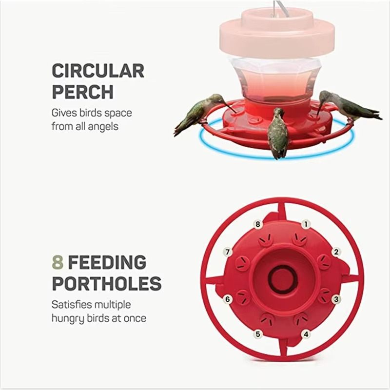 Hummingbird Feeder With Ant And Bee Proof 8 Feeding Stations