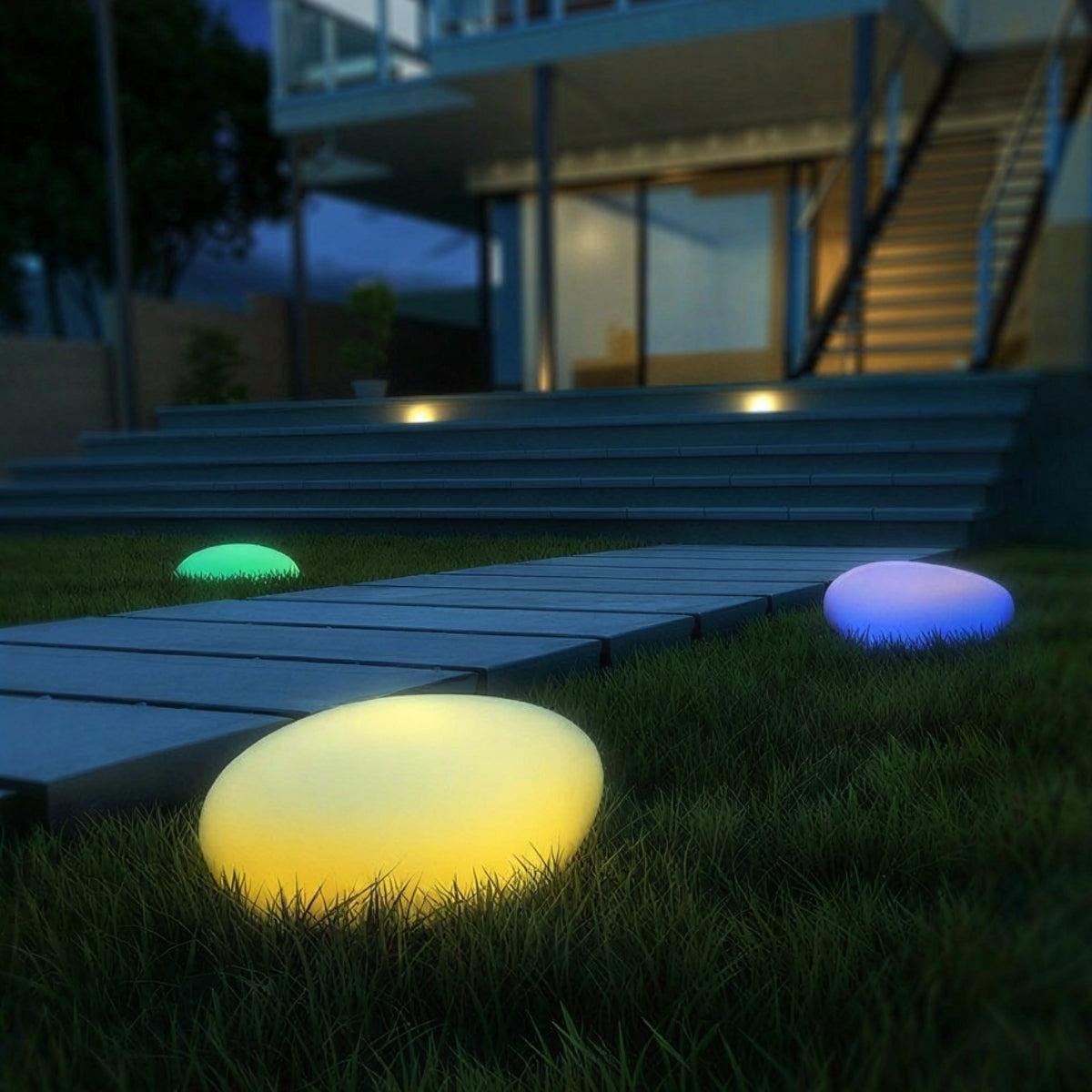 Solar Stone Rock Garden Light