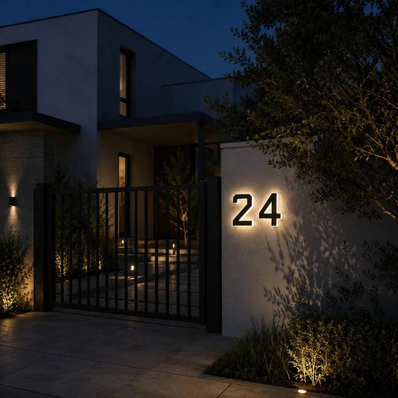 Solar House Number Light for Outdoor Walls