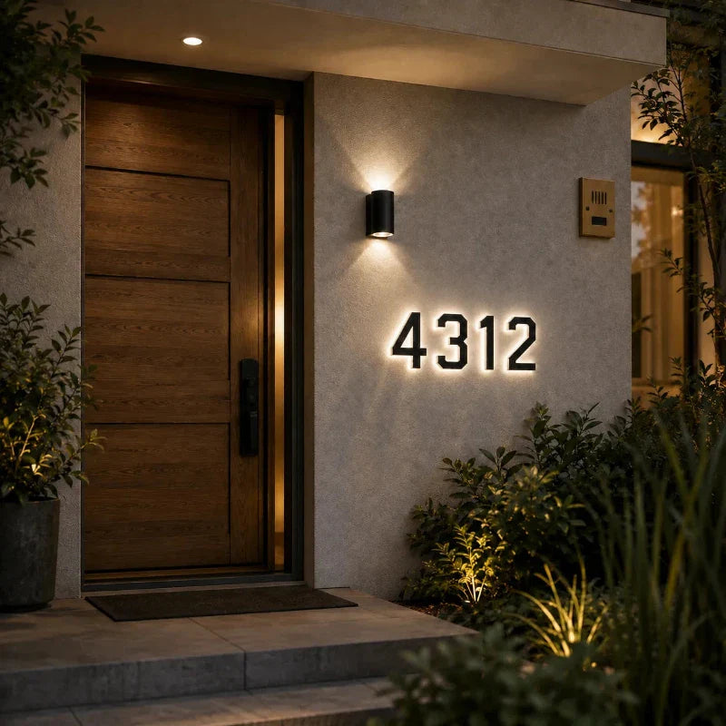 Solar House Number Light for Outdoor Walls
