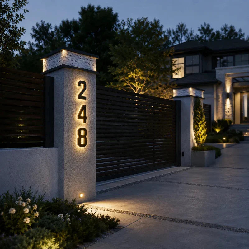 Solar House Number Light for Outdoor Walls
