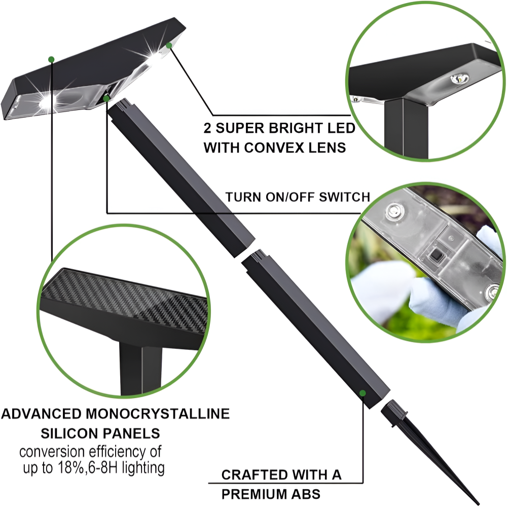 Solar Pathway Lights With Dual Lighting Modes & Weatherproof Design