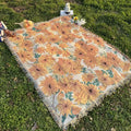 Lightweight Picnic Blanket - Floral Jacquard Pattern