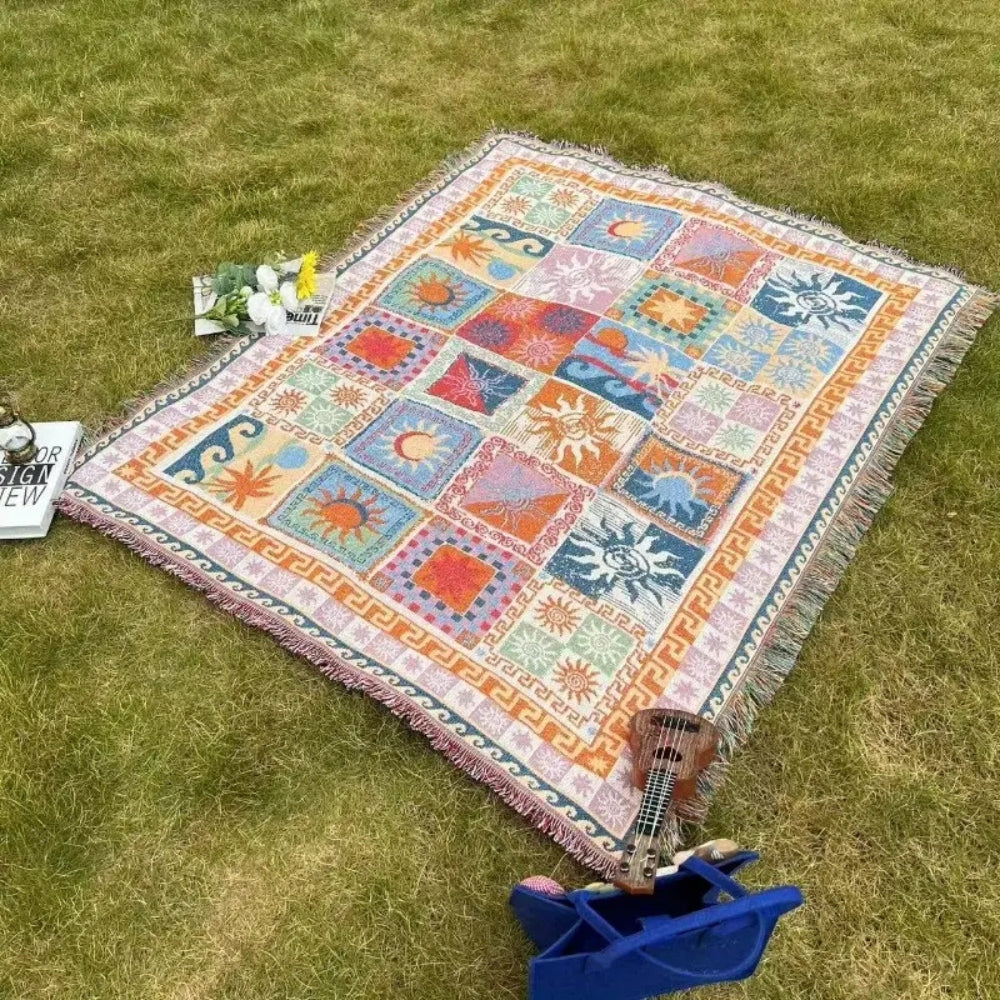 Large Picnic Blanket - Durable Microfiber Fabric Design