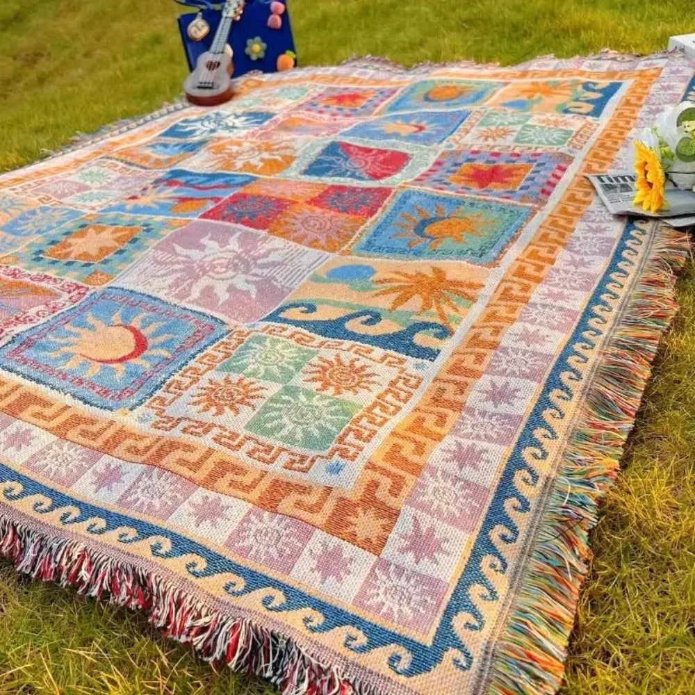 Large Picnic Blanket - Durable Microfiber Fabric Design
