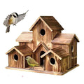 Wooden Bird House, Hanging Bird Feeder Villa For Outdoor Garden & Yard,