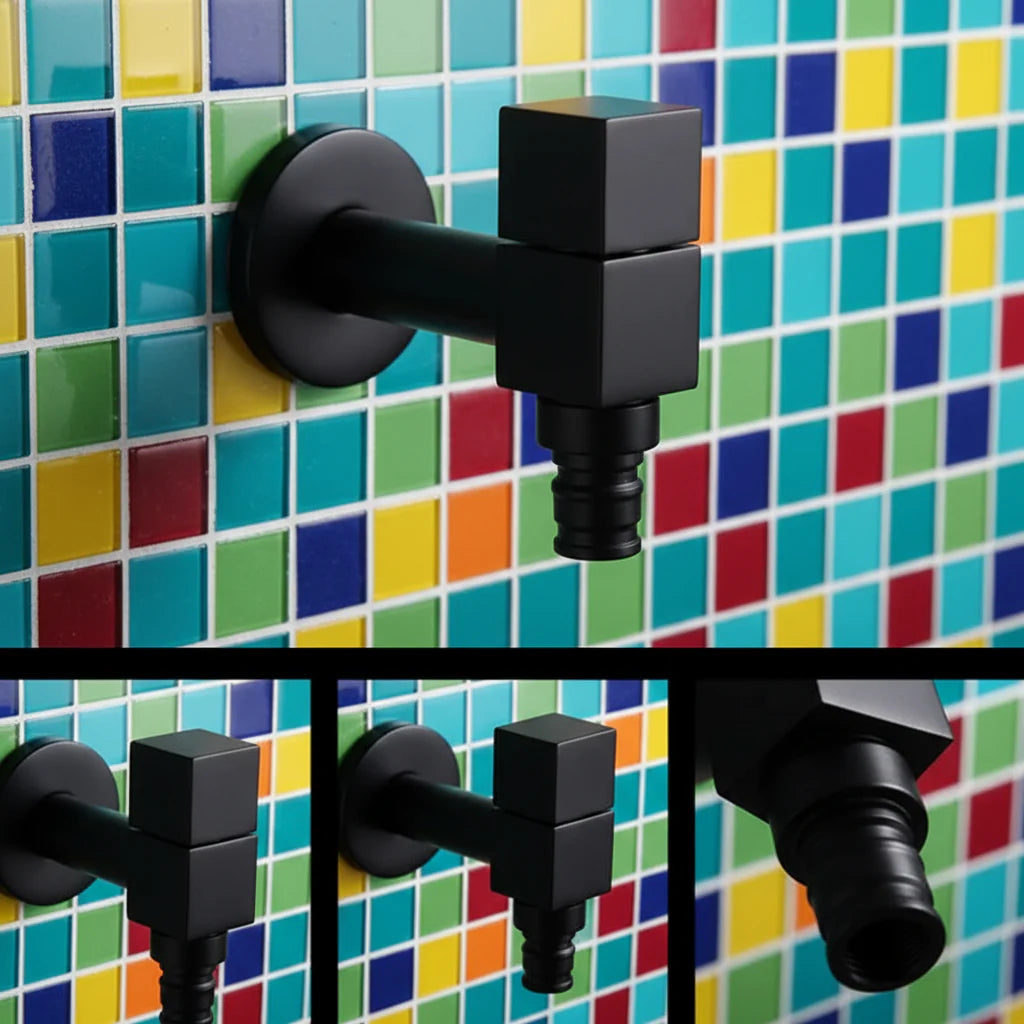 Black Wall Mounted Outdoor Tap