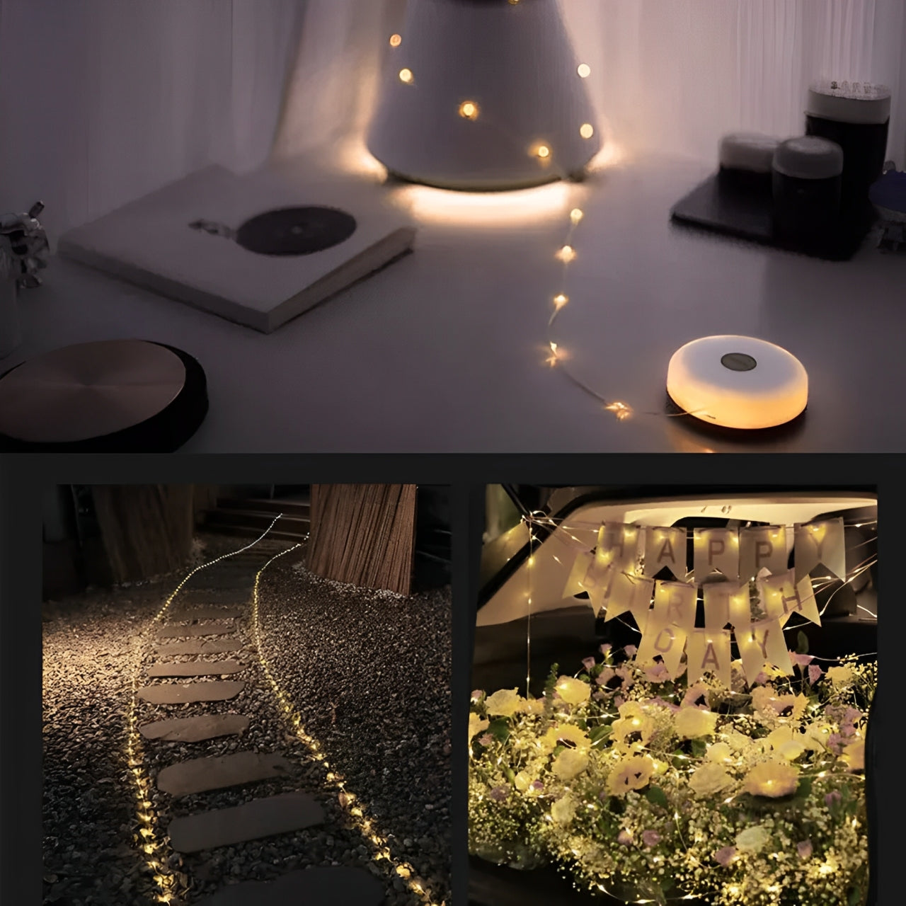 10m USB Rechargeable Camping String Lights
