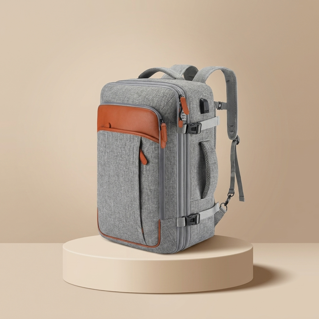Carry-On Backpack with Shoe Compartment, USB Charging Port & Laptop Sleeve