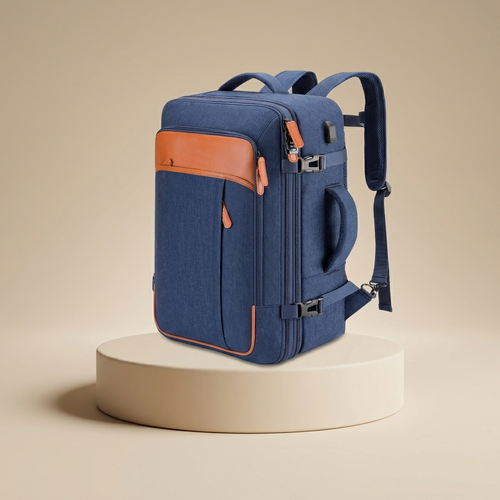 Carry-On Backpack with Shoe Compartment, USB Charging Port & Laptop Sleeve