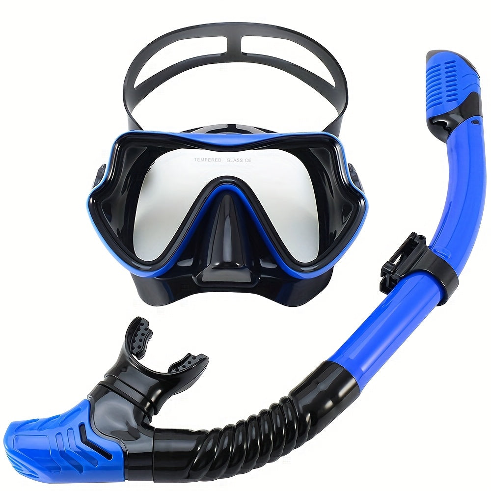 Anti-Leak Snorkel and Mask Set with Wide View