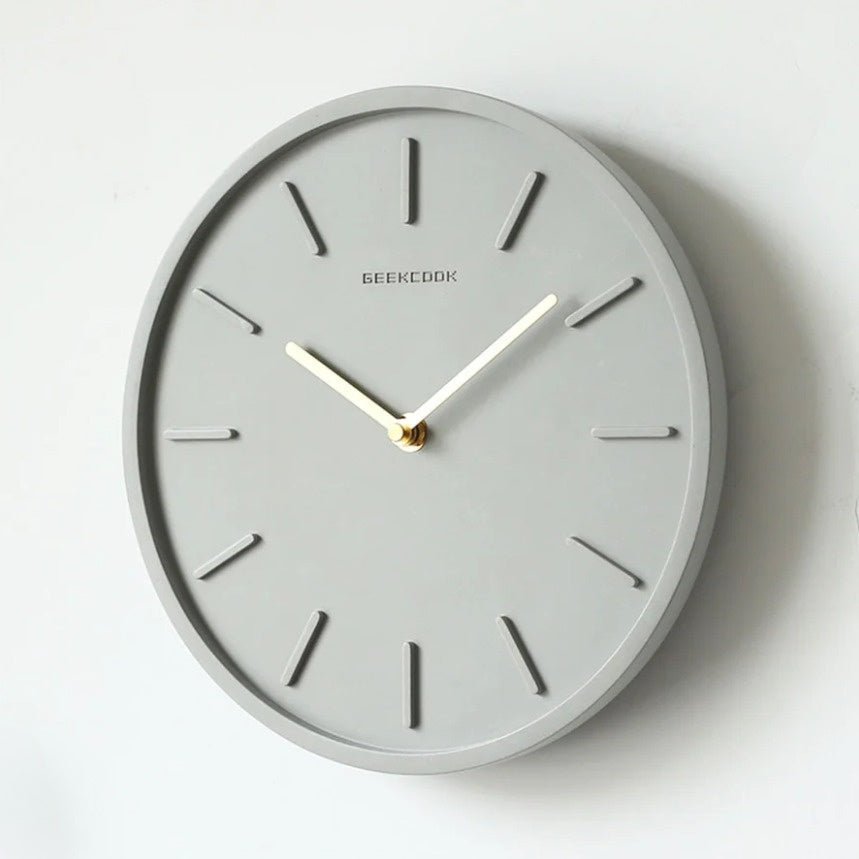 Cement Wall Clock With Metal Pendulum