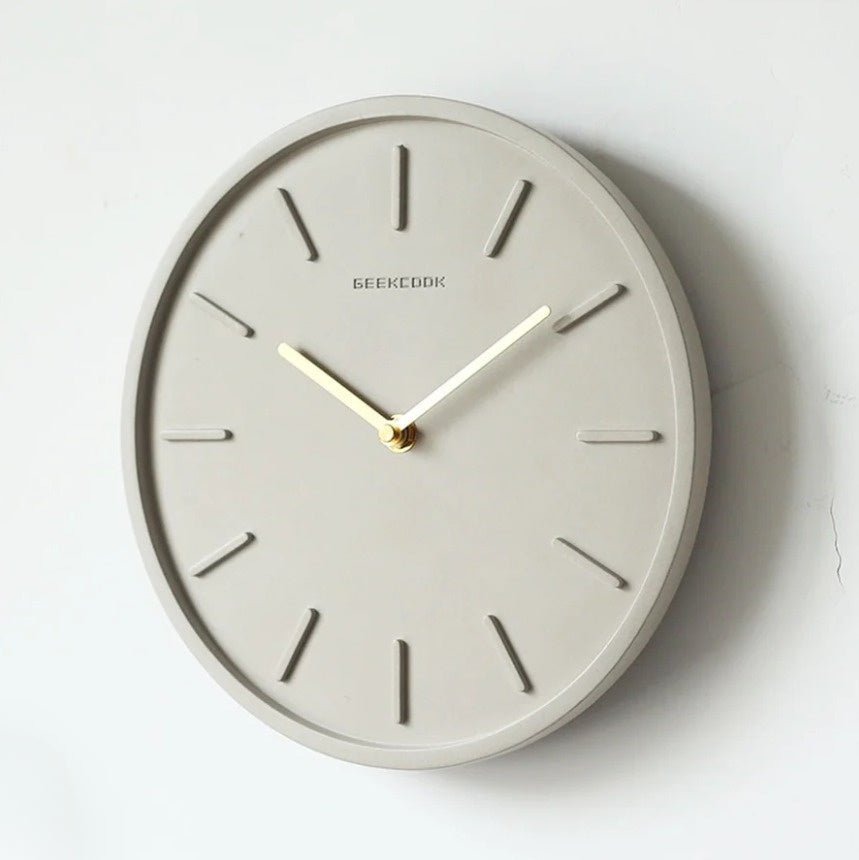Cement Wall Clock With Metal Pendulum