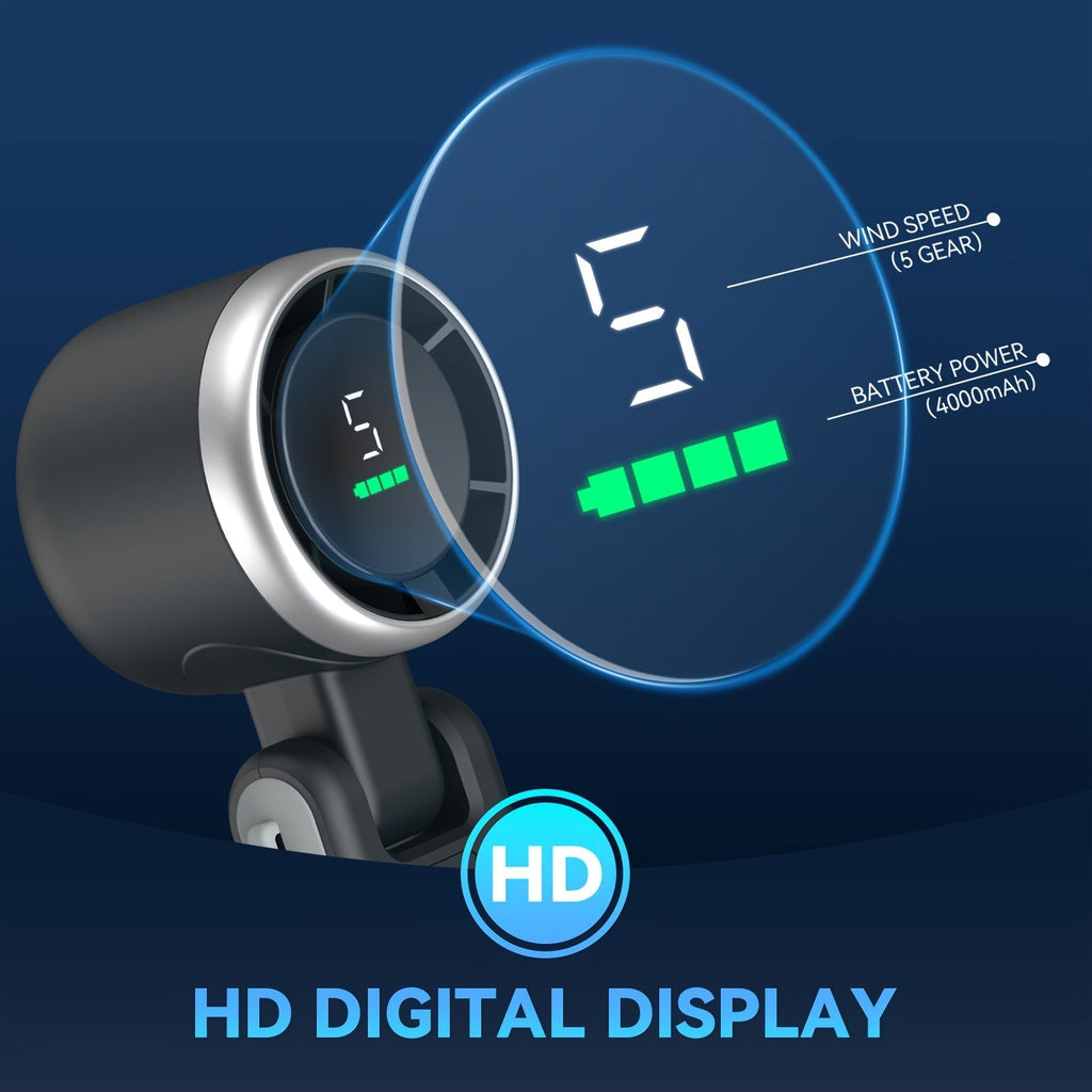 Five-Speed Turbo Handheld Fan with LED Light