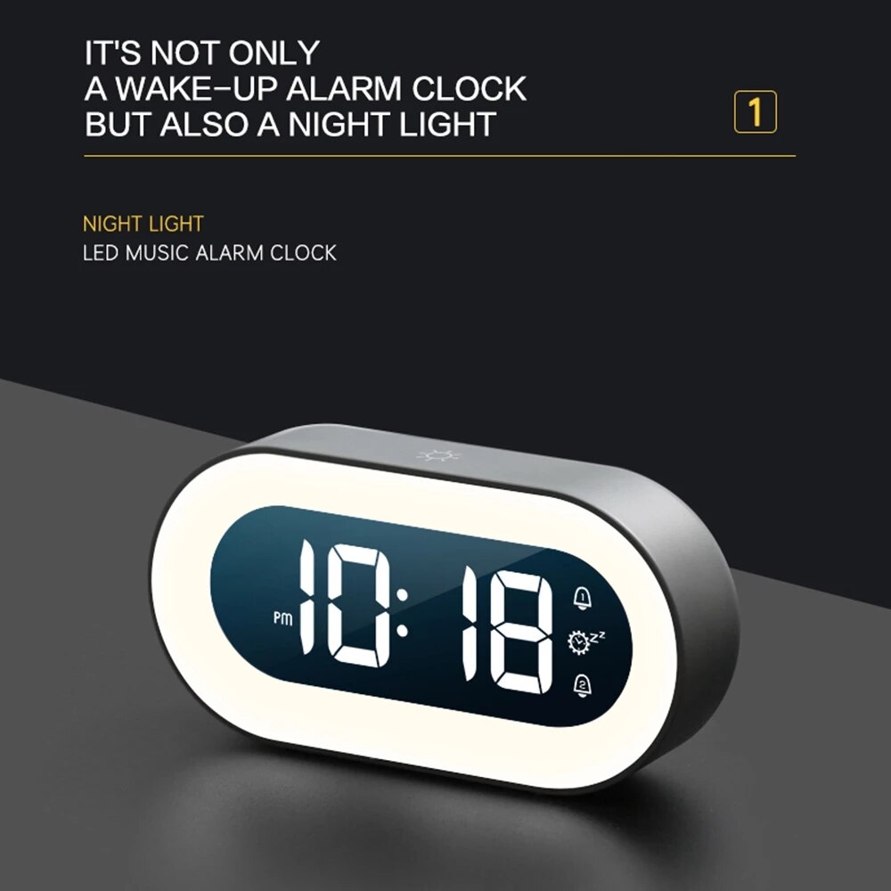 Digital Alarm Clock With Night Light