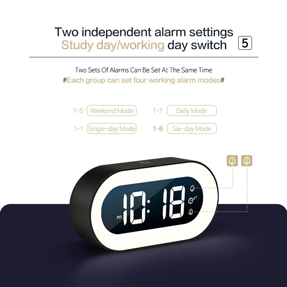 Digital Alarm Clock With Night Light