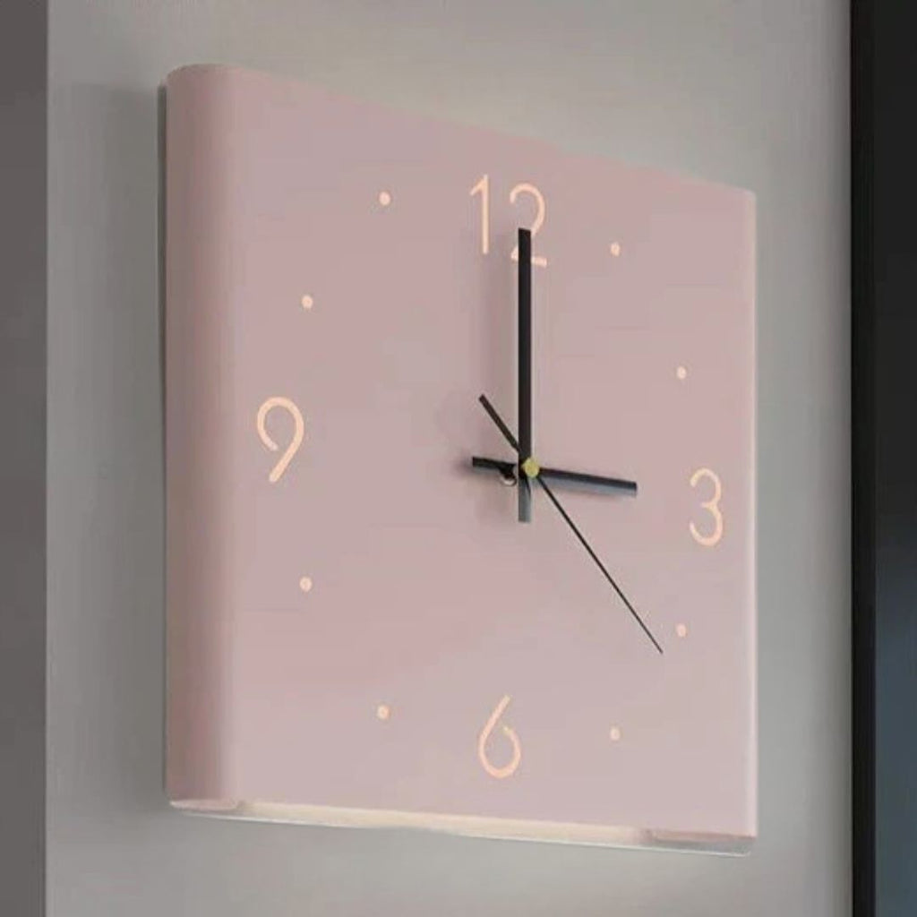 Double Sided Square Wall Clock With Light