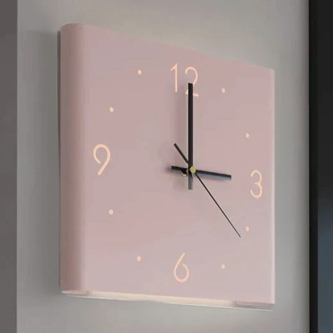 Double Sided Square Wall Clock With Light