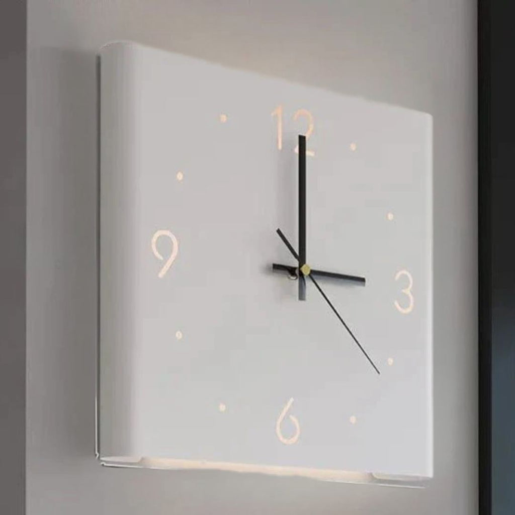Double Sided Square Wall Clock With Light