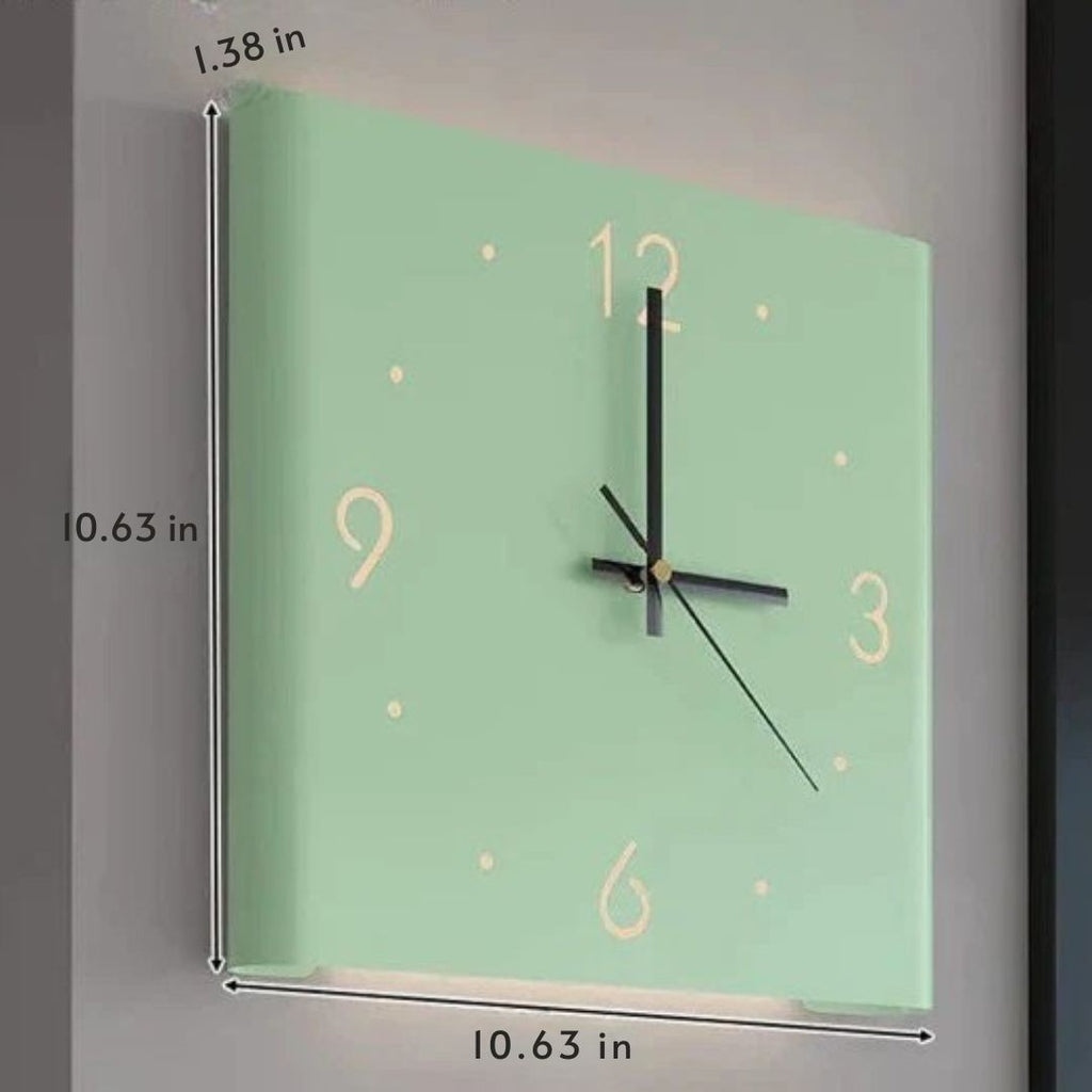 Double Sided Square Wall Clock With Light