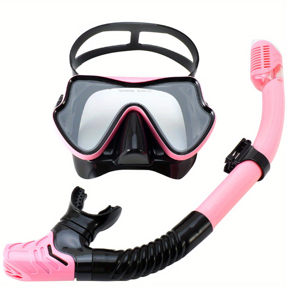 Anti-Leak Snorkel and Mask Set with Wide View