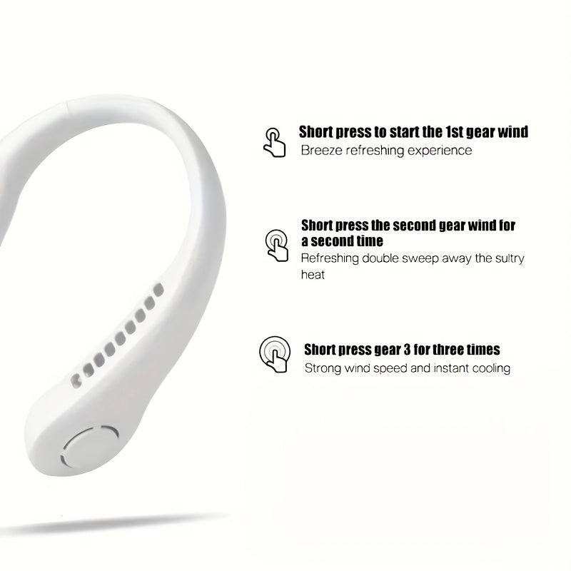 Three-Speed Bladeless Rechargeable Neck Fan